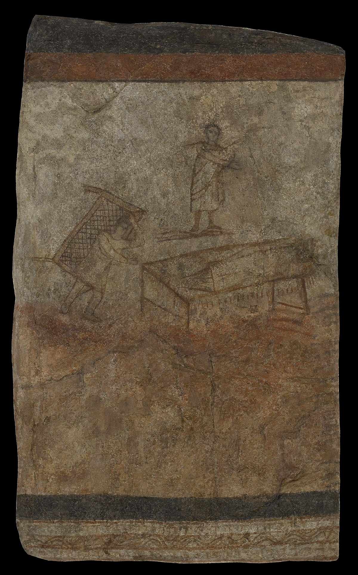 Dura-Europos house church fresco of Christ healing the paralytic.