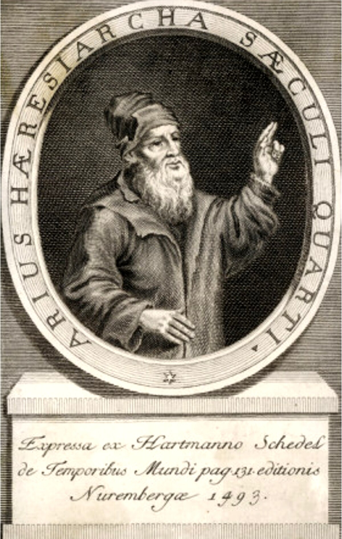Icon-like portrait of Arius.