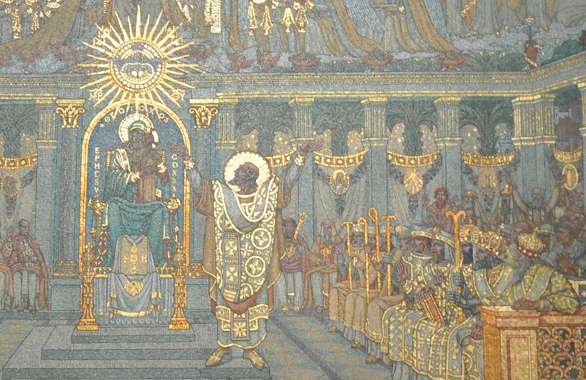 Mosaic detail depicting the Council of Ephesus.