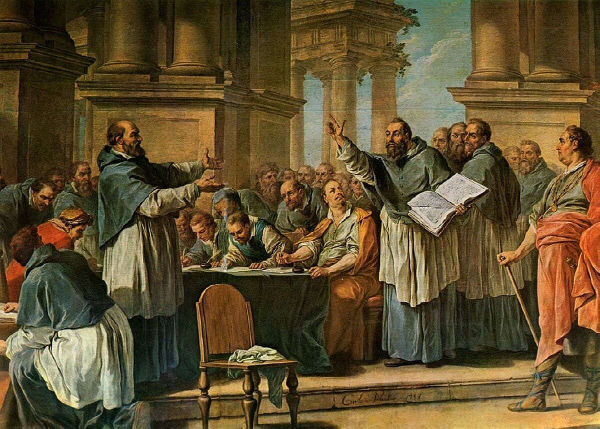 Painting of Augustine disputing with Donatists.