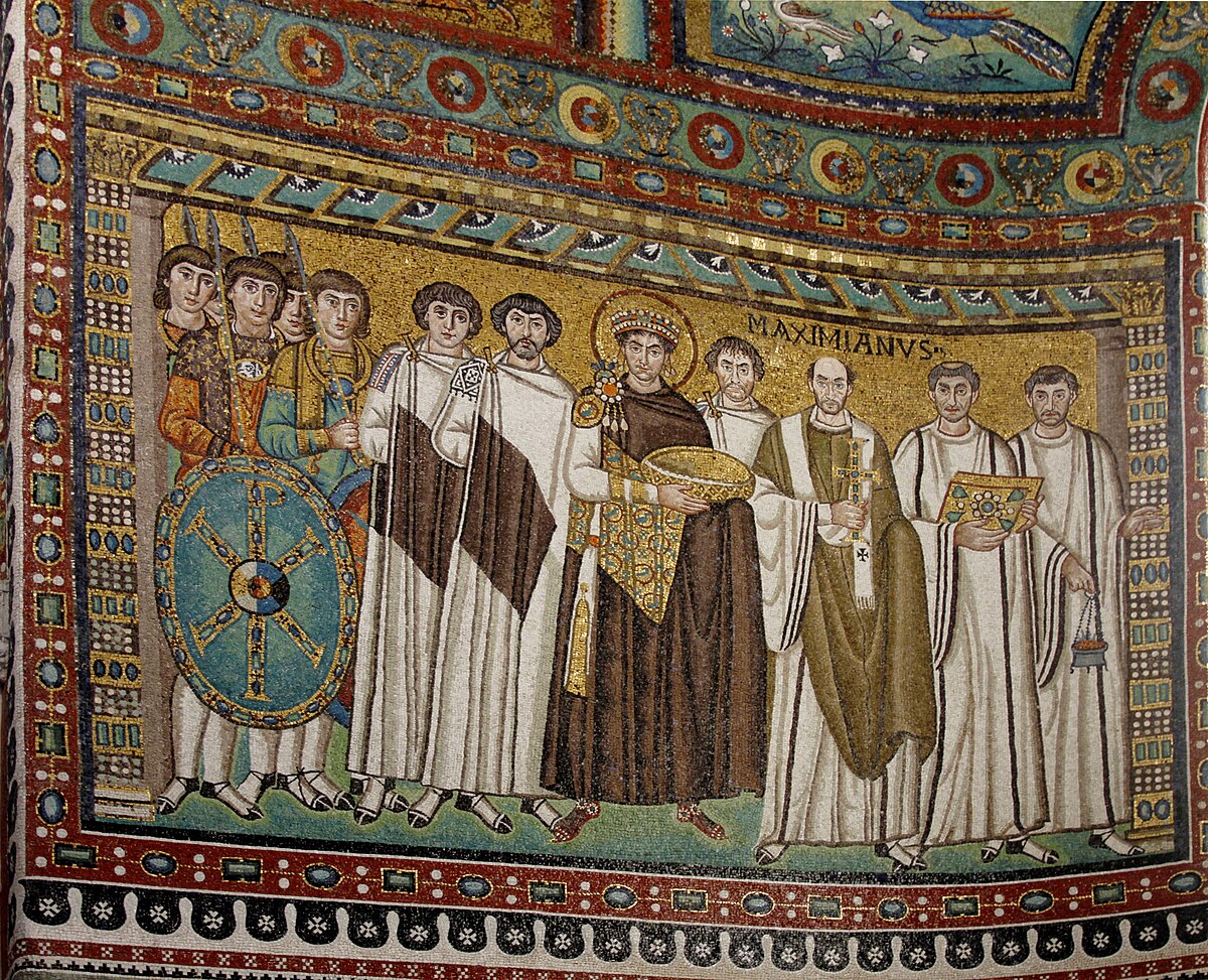 Mosaic of Justinian I in San Vitale, Ravenna.